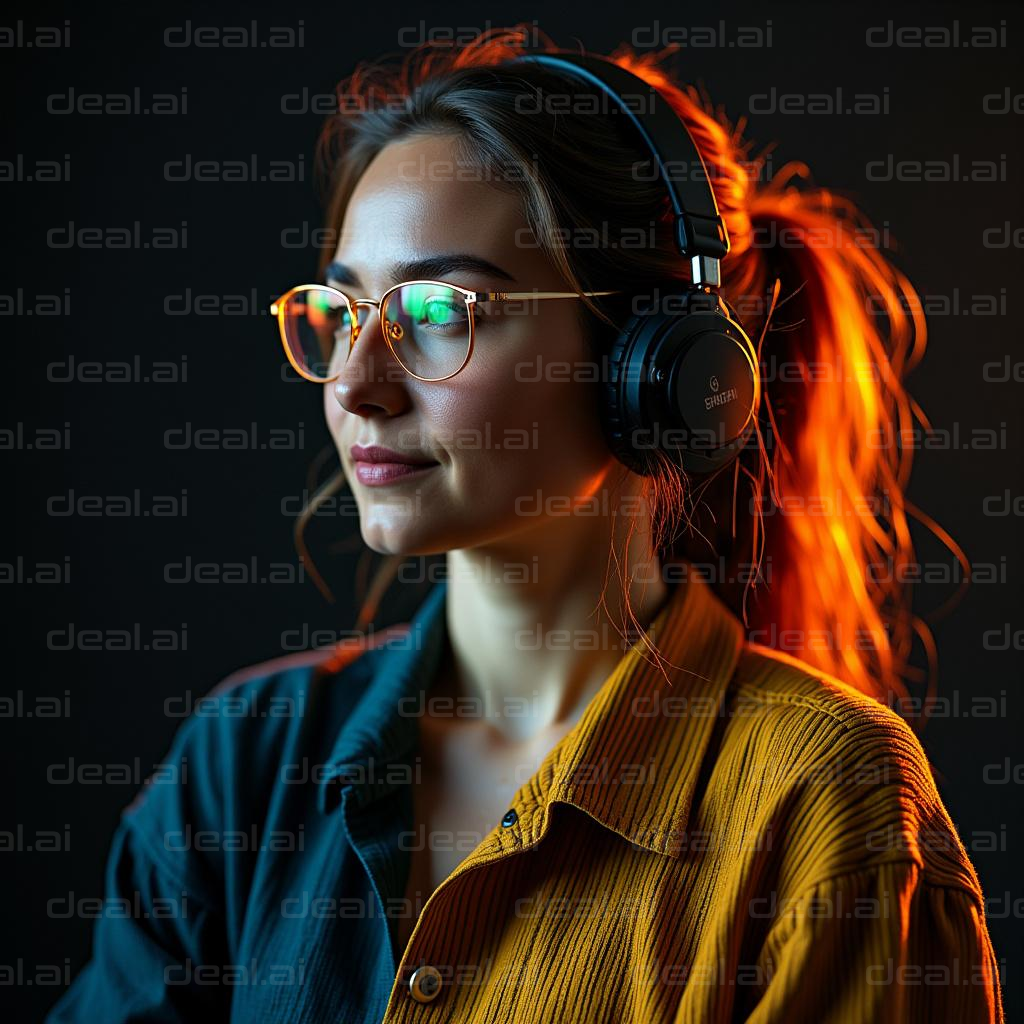 "Headphones and Glasses Glow"