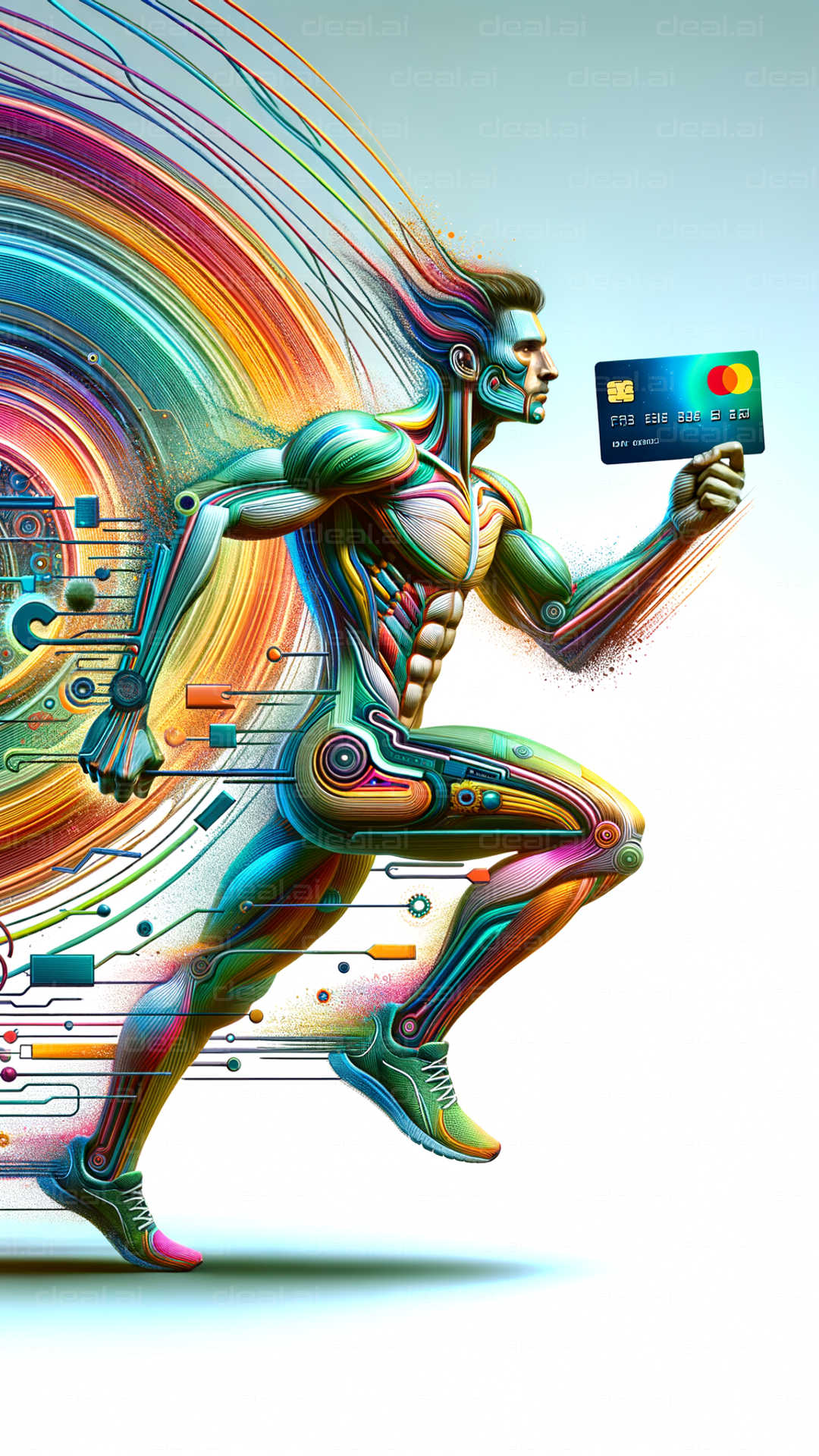 "Digital Sprint: Man with Card"