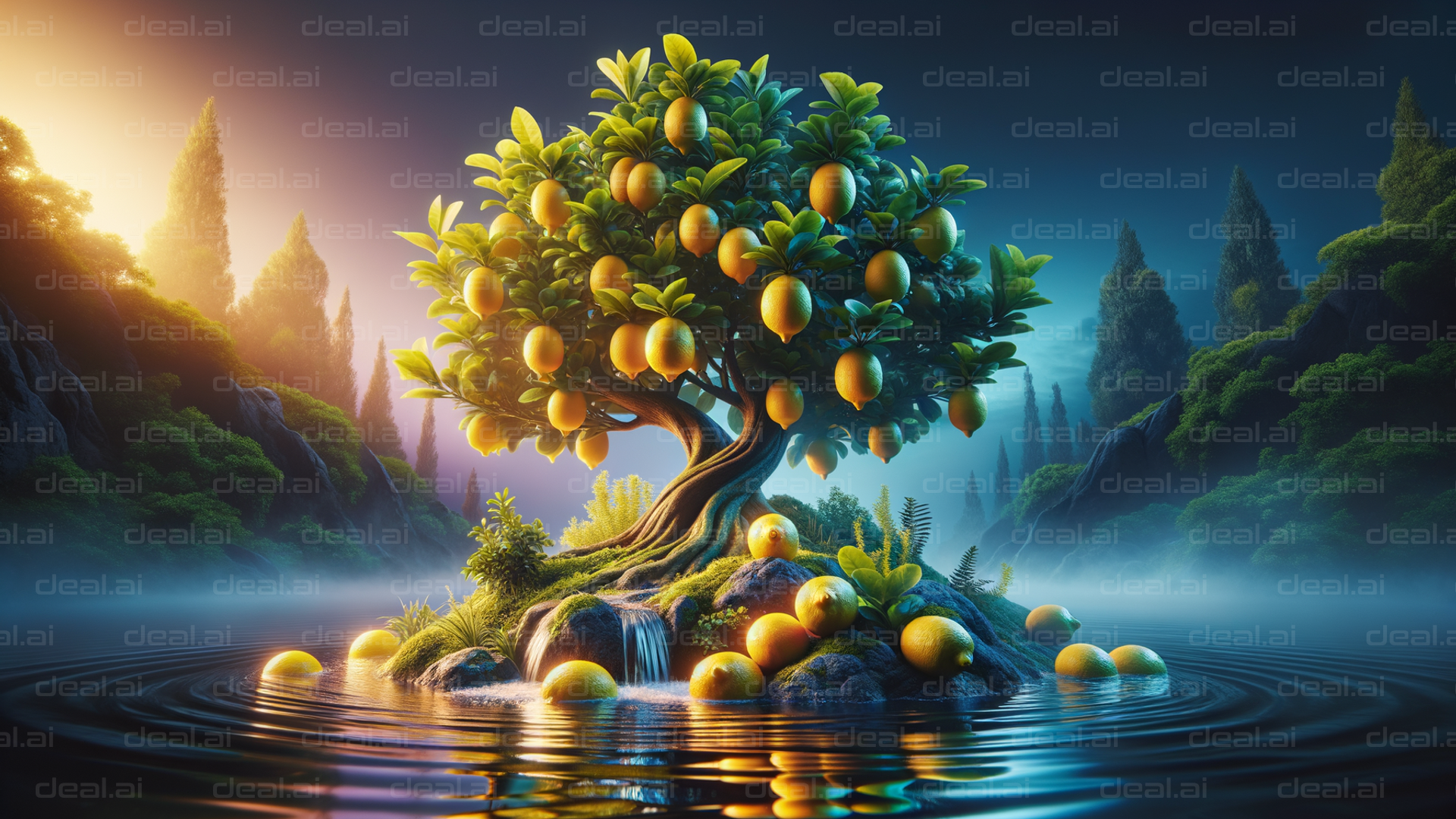"Enchanted Lemon Tree at Sunrise"