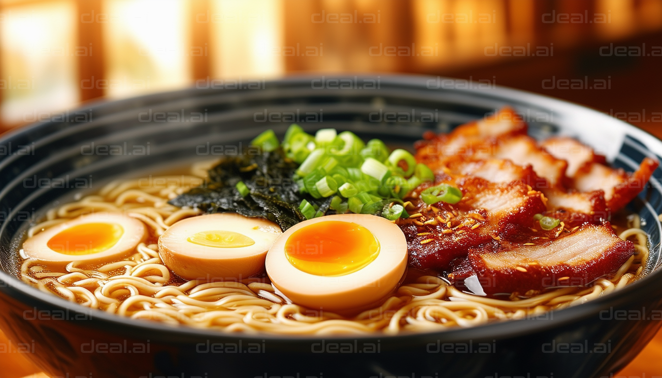 Delicious Bowl of Ramen Topped with Pork