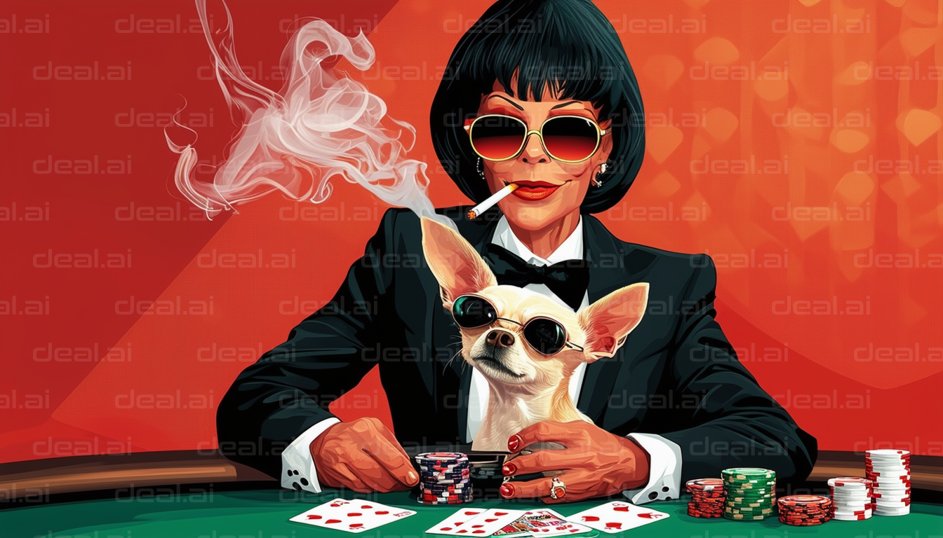 "Cool Duo at the Poker Table"