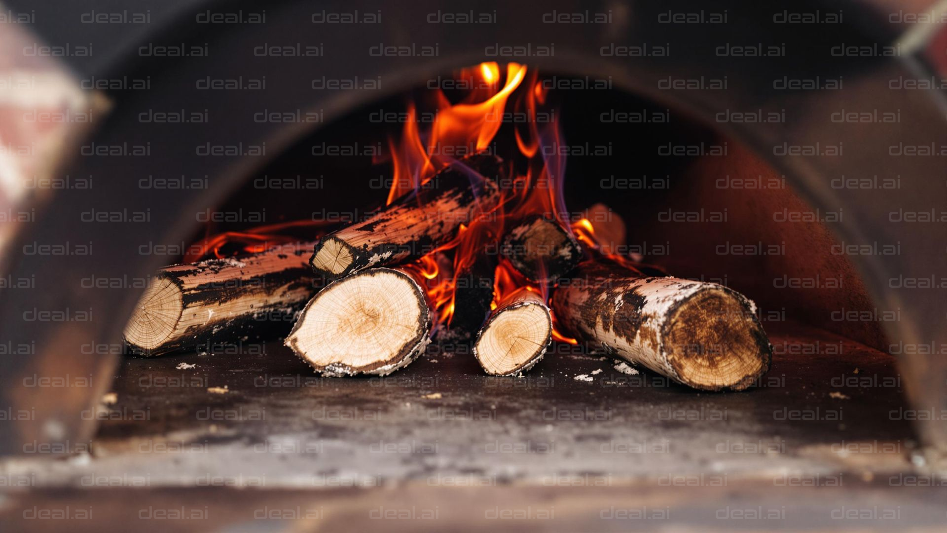 "Cozy Flames in a Wood-Fired Oven"