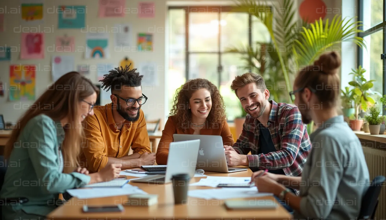 Team Collaboration at the Office Desk