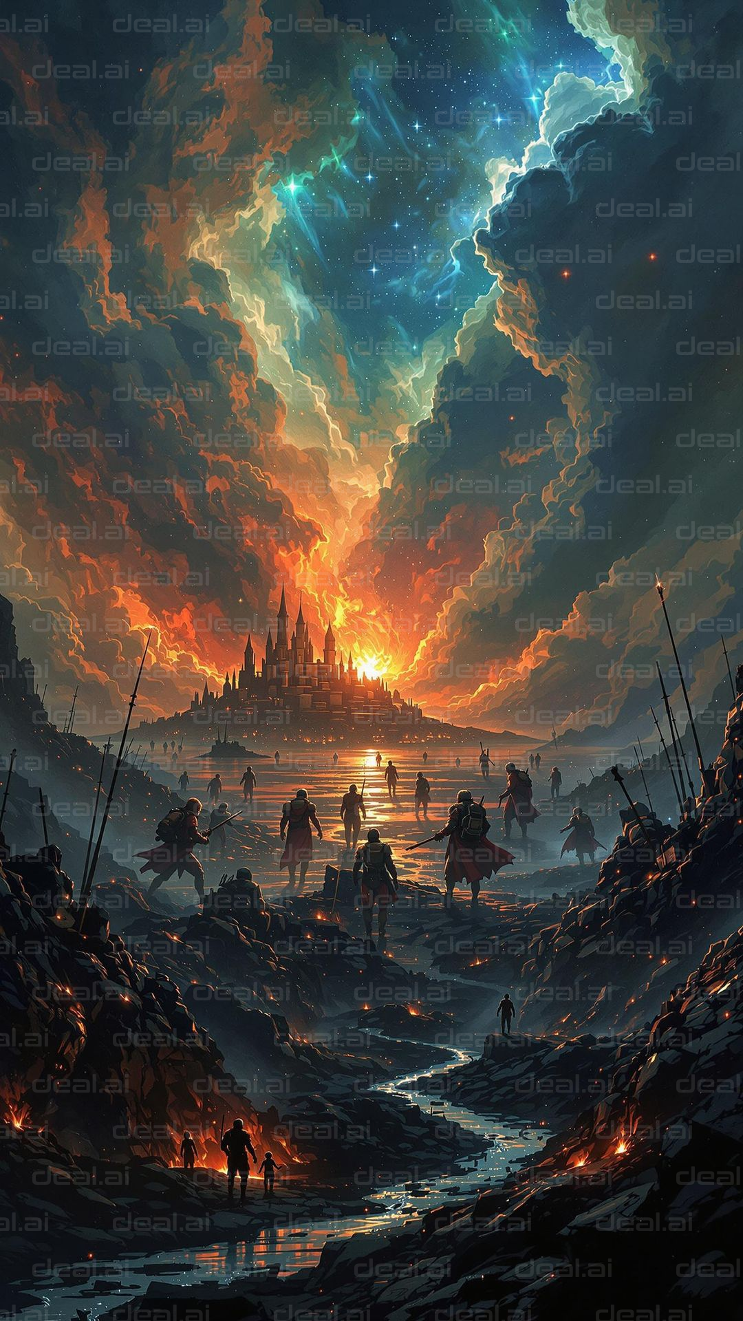 "Epic Battle at Dawn's Light"