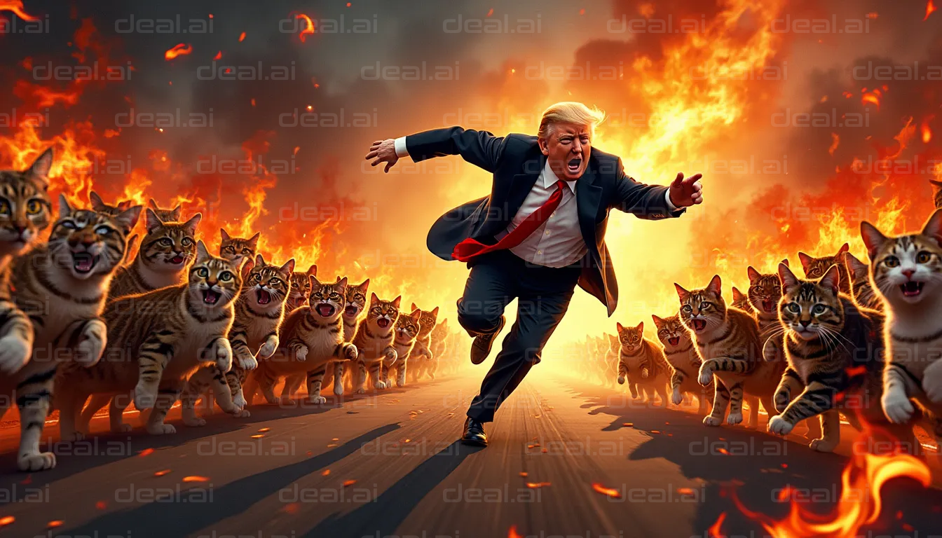 "Running from Fiery Cat Chaos"