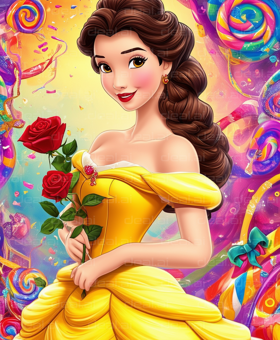 Fairytale Beauty in Yellow Dress