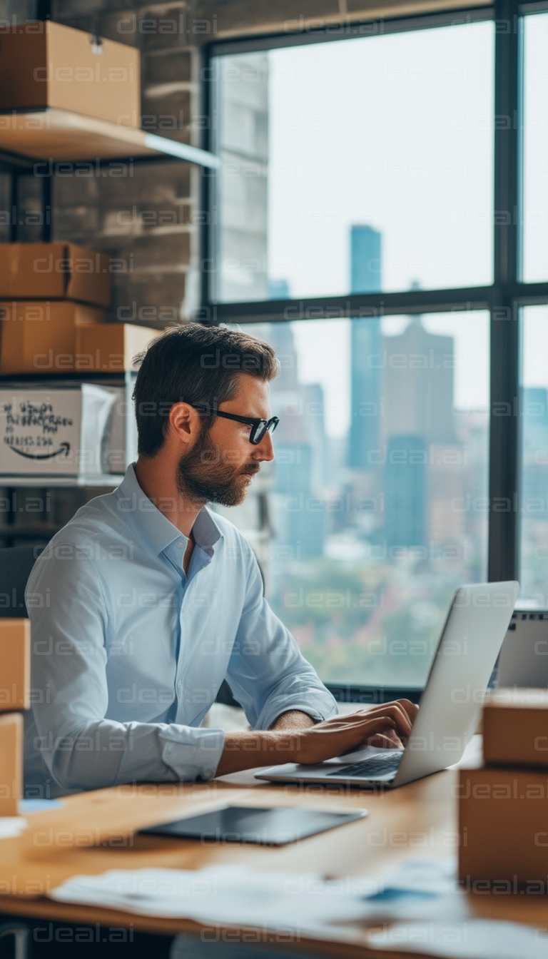 "Focused Workday in a Modern Office"