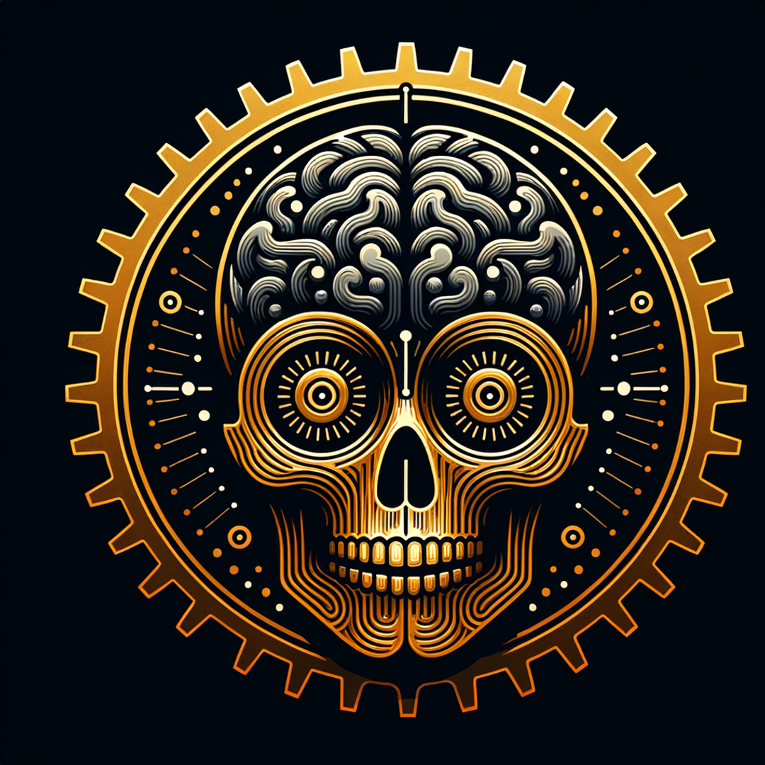 "Mechanical Skull with Steampunk Gears"