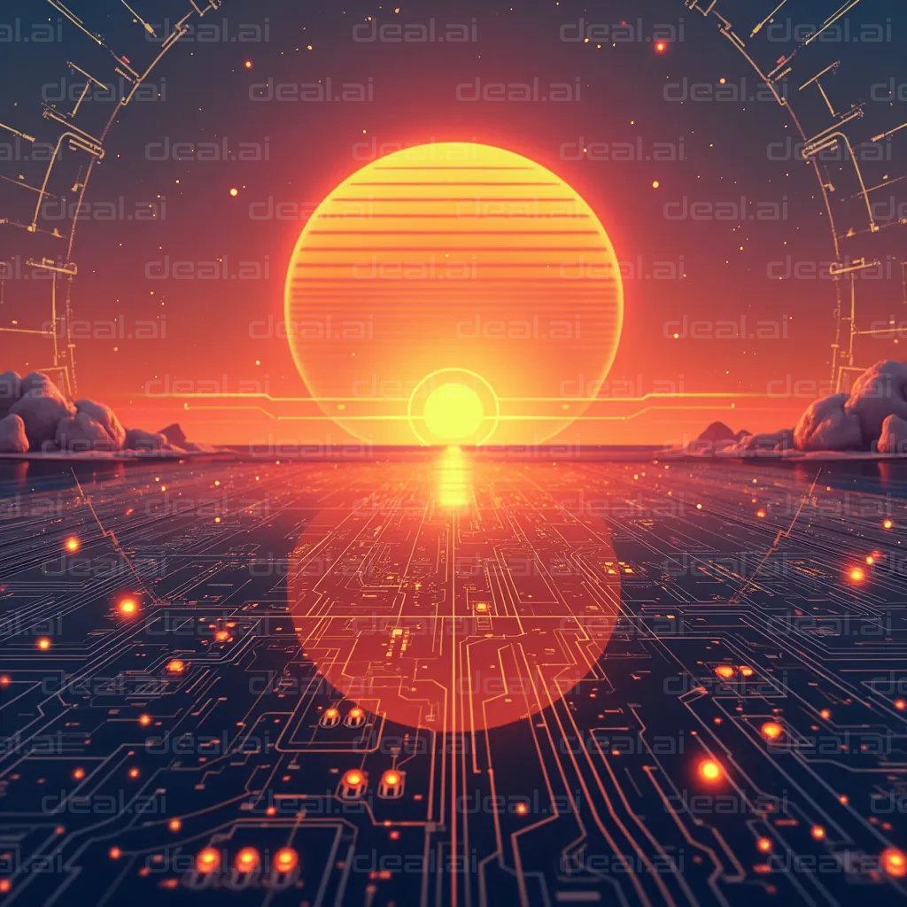 "Digital Sunset: Future Horizon"