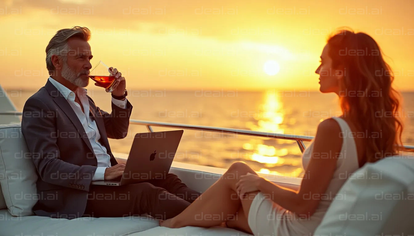 "Sunset Elegance on a Luxury Yacht"