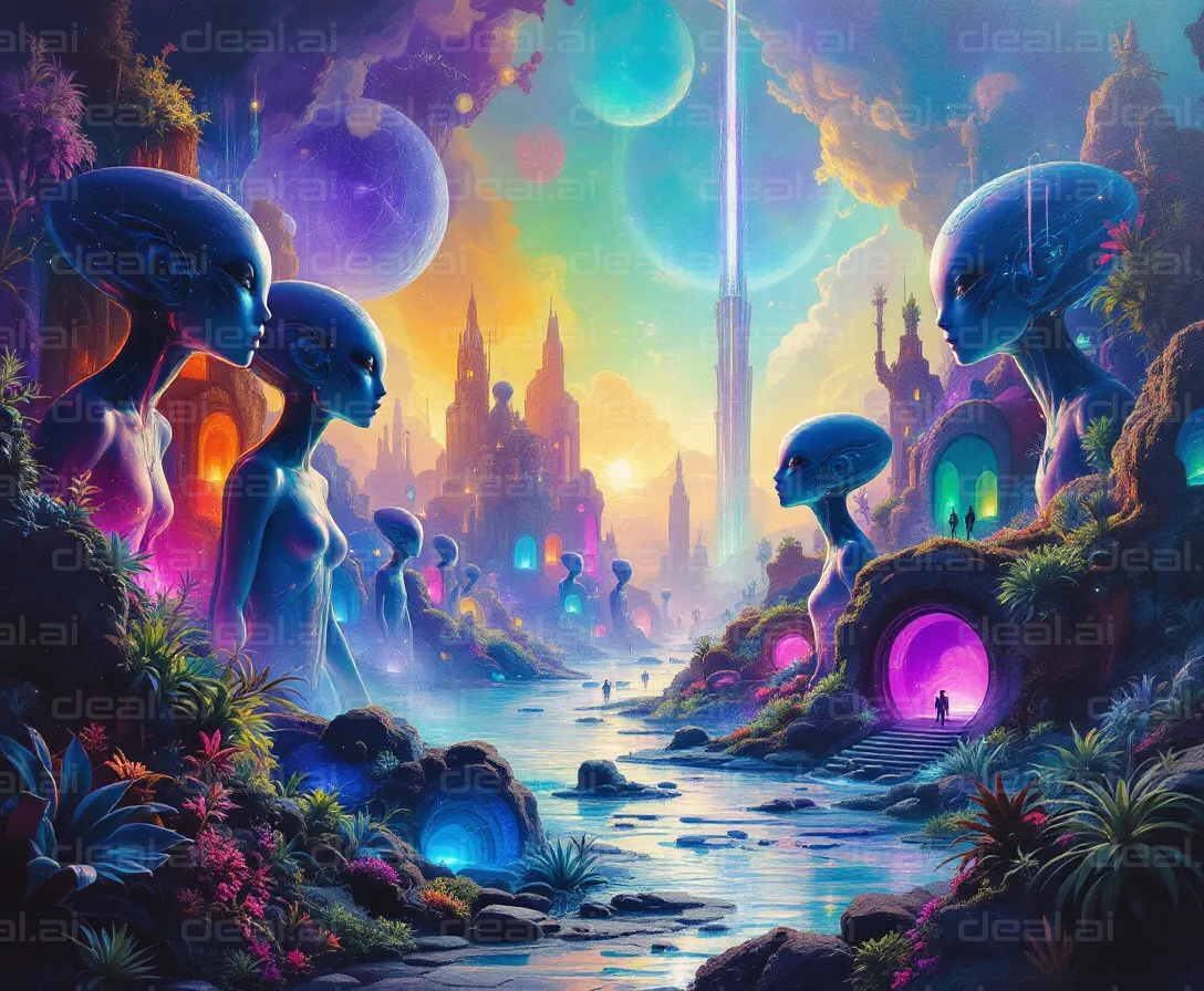 "Alien Cityscape at Dusk"
