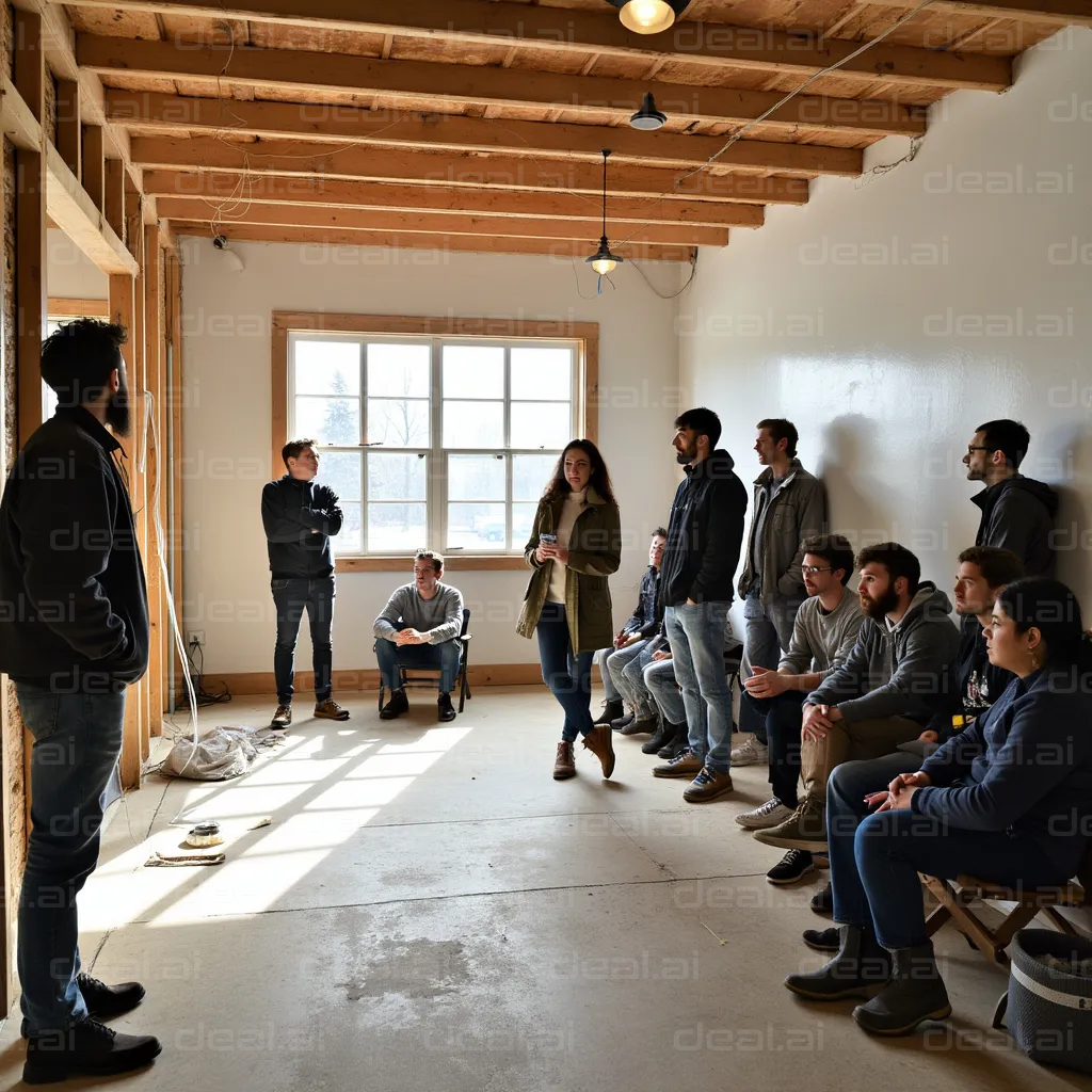 Team Meeting in Renovation Space