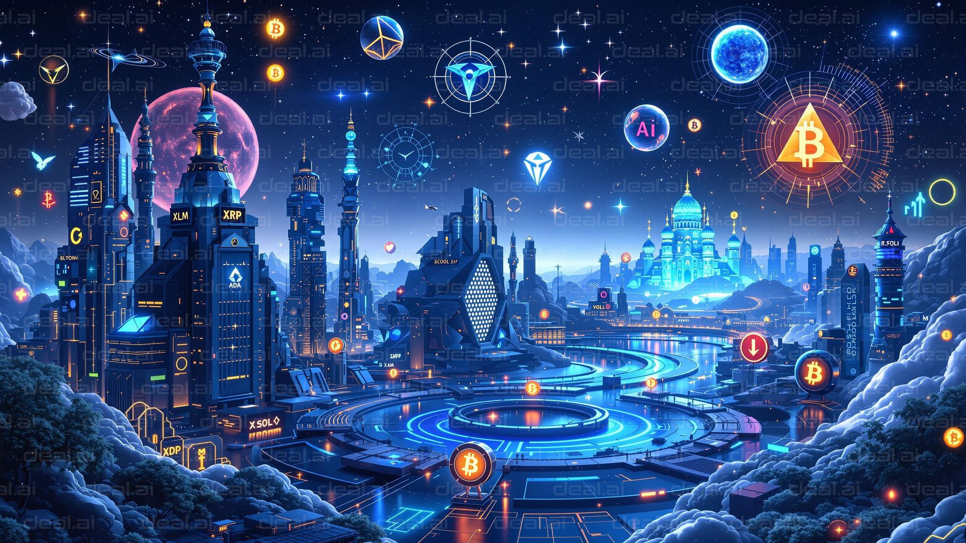 Futuristic Crypto Skyline
