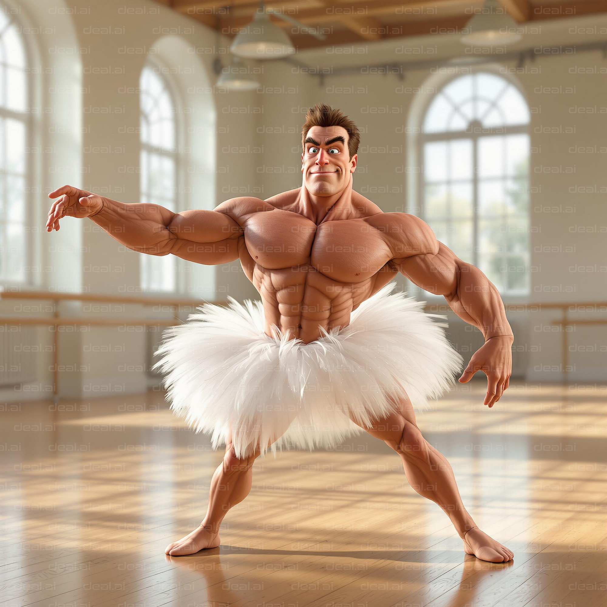 Muscular Ballerina in Tutu