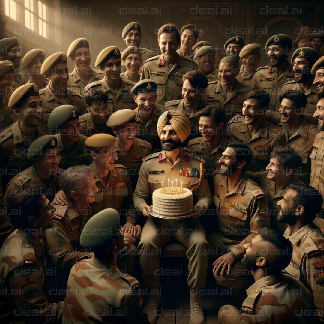 Birthday Celebration with Fellow Soldiers