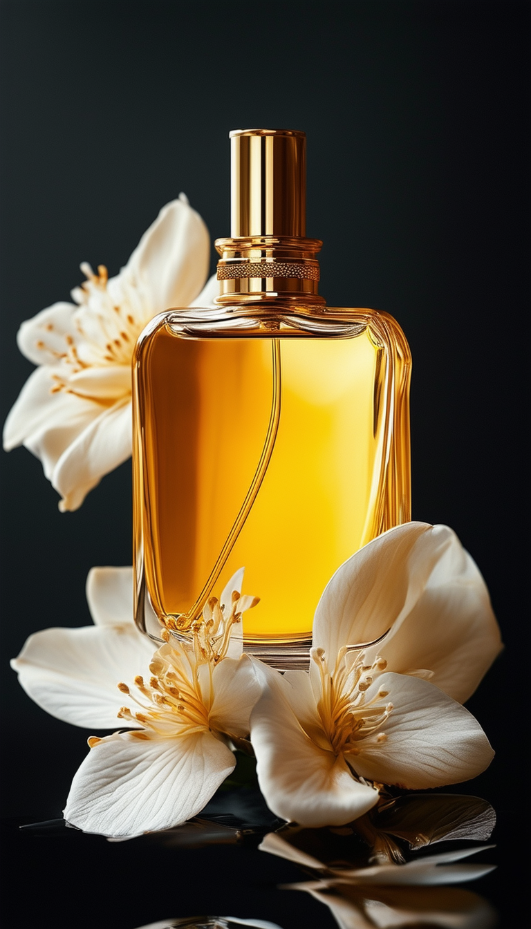 Elegant Perfume with White Flowers