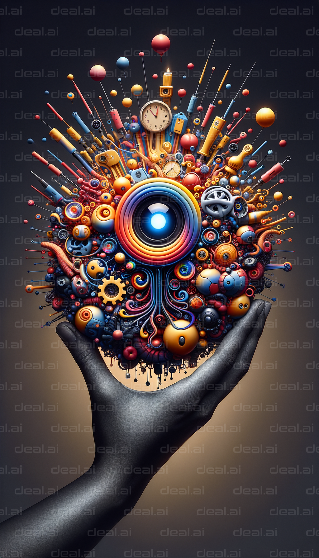 "Vibrant Mechanical Sphere in Hand"