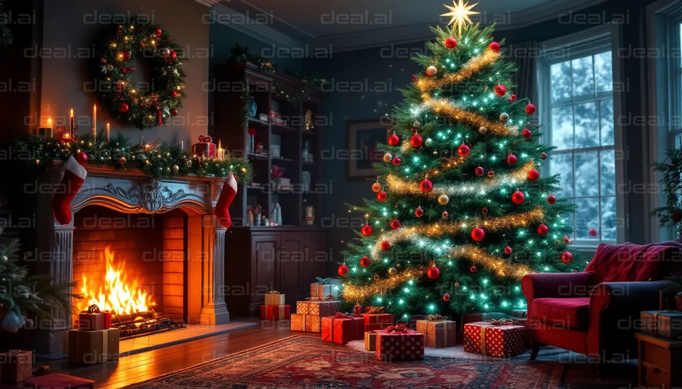 Cozy Christmas by the Fireplace