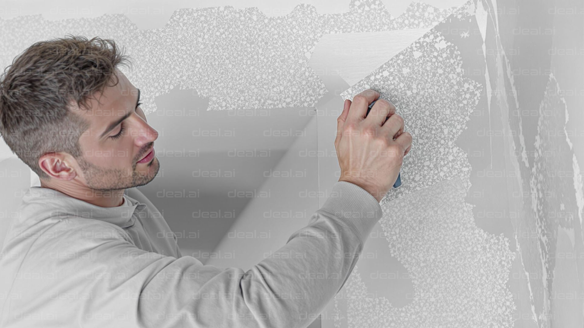 Man Painting a Wall White