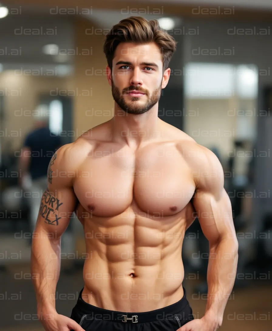 Fit Man in the Gym