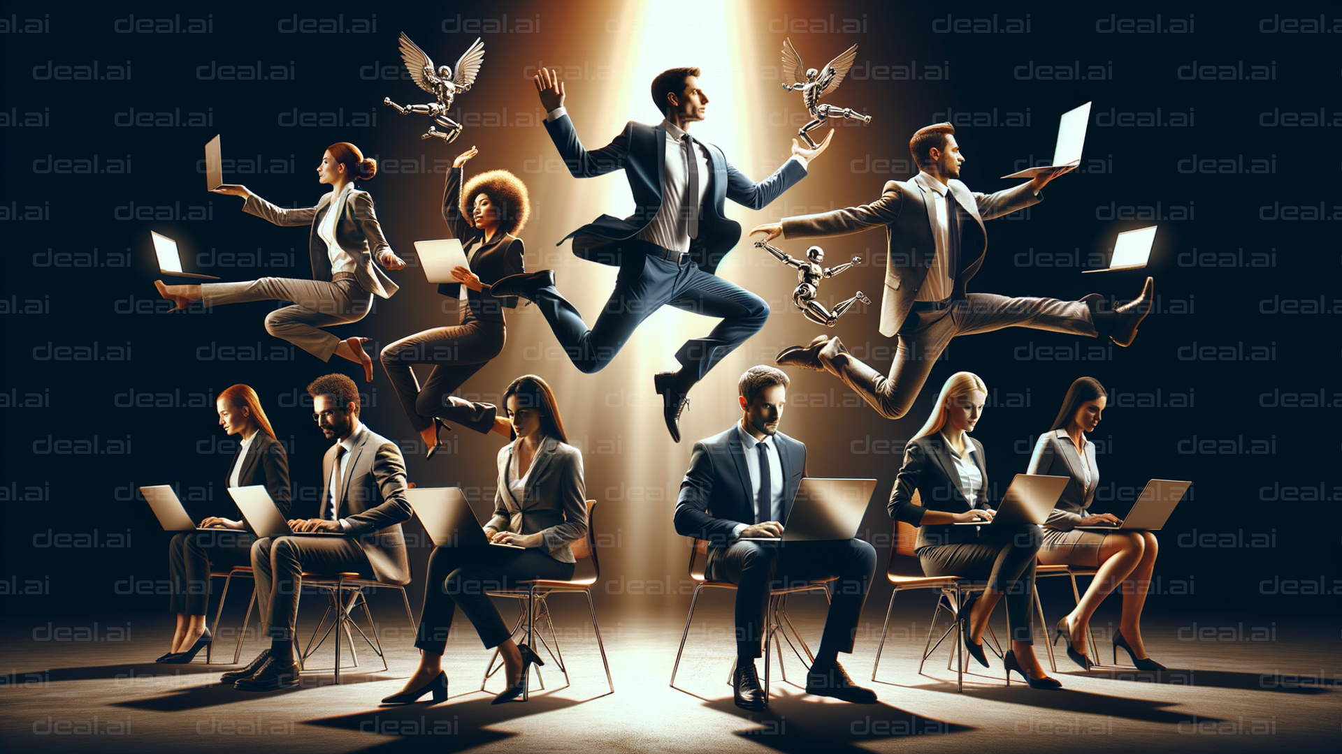 Dynamic Workplace Jumping Scene