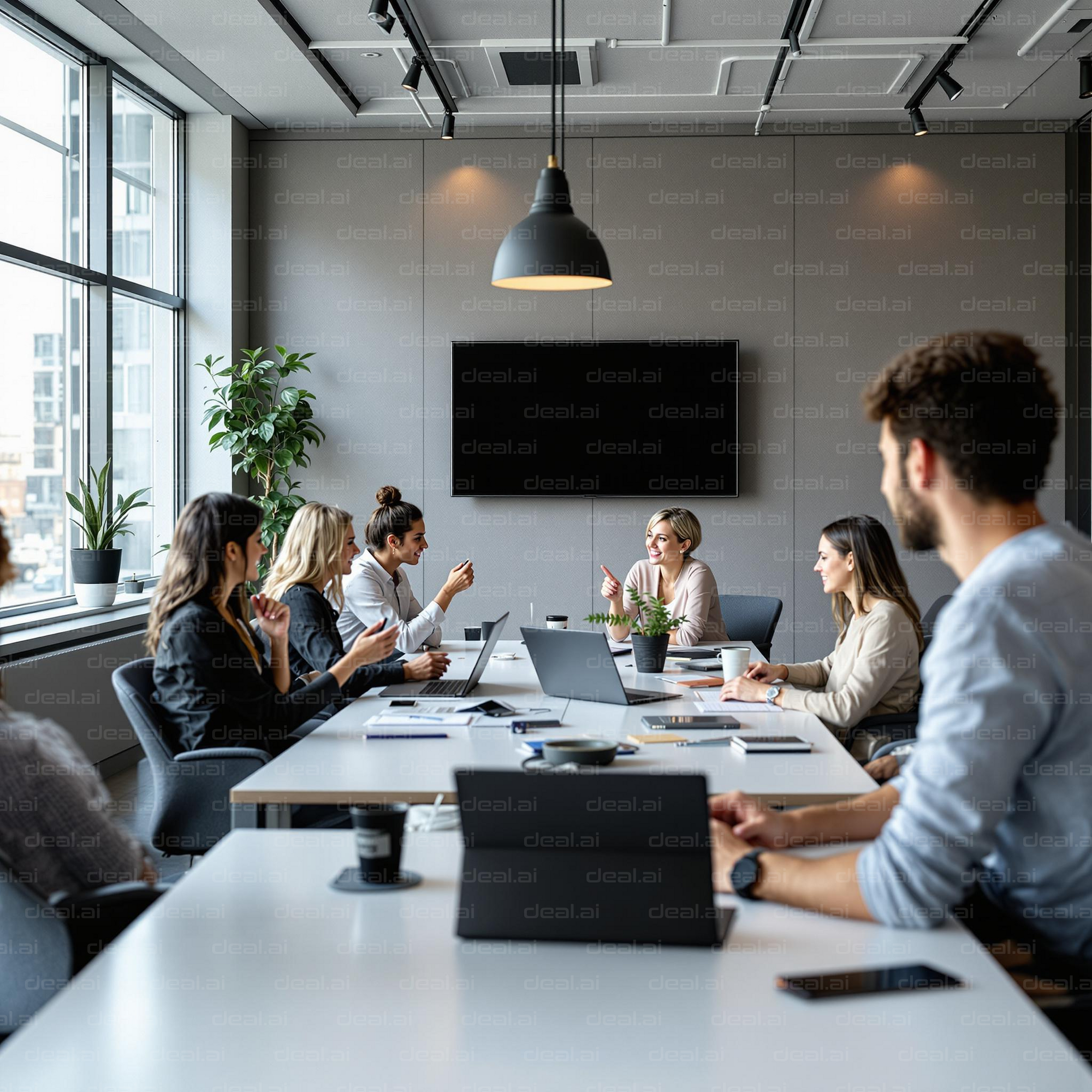 Team Meeting in Modern Office