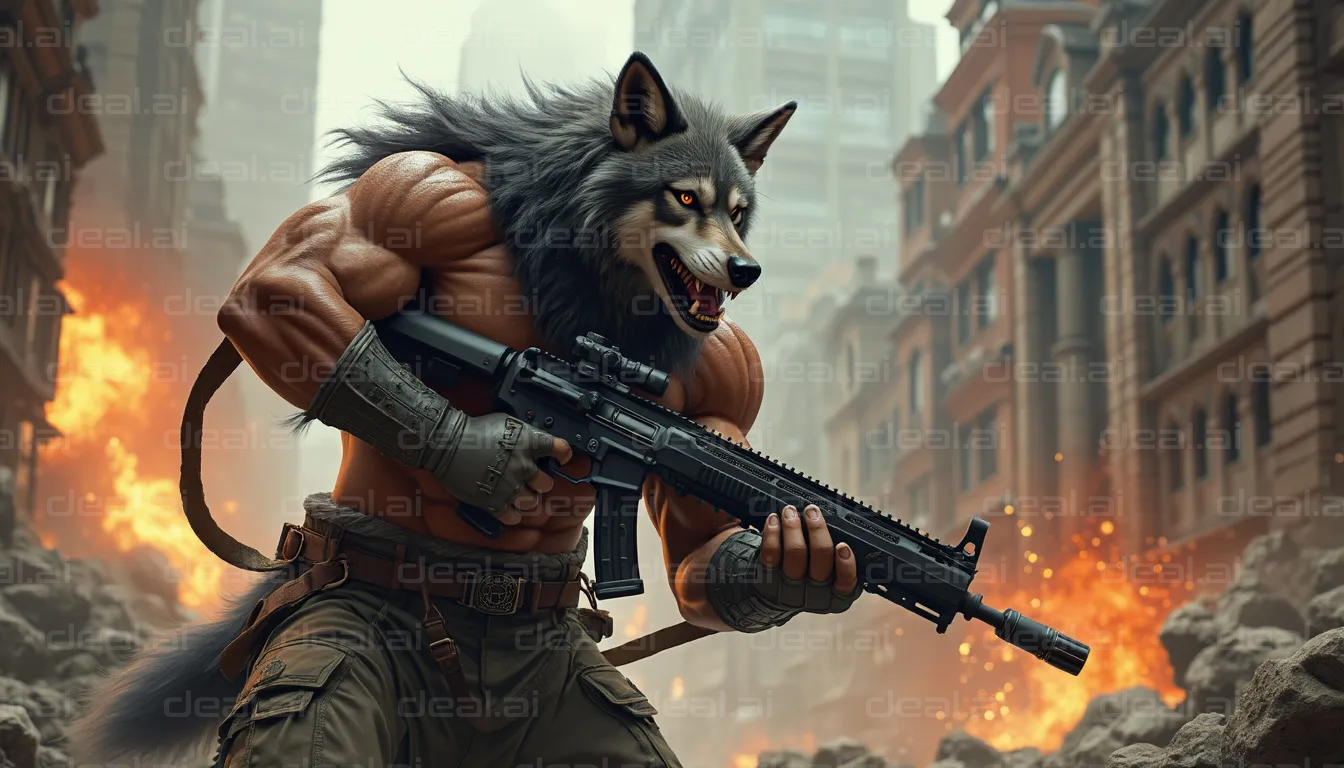 "Werewolf Warrior in Battle"