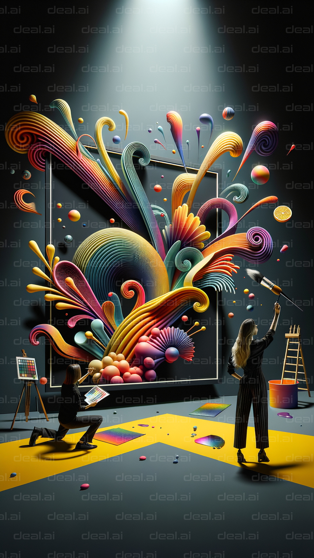 Vibrant Artistic Creation Scene