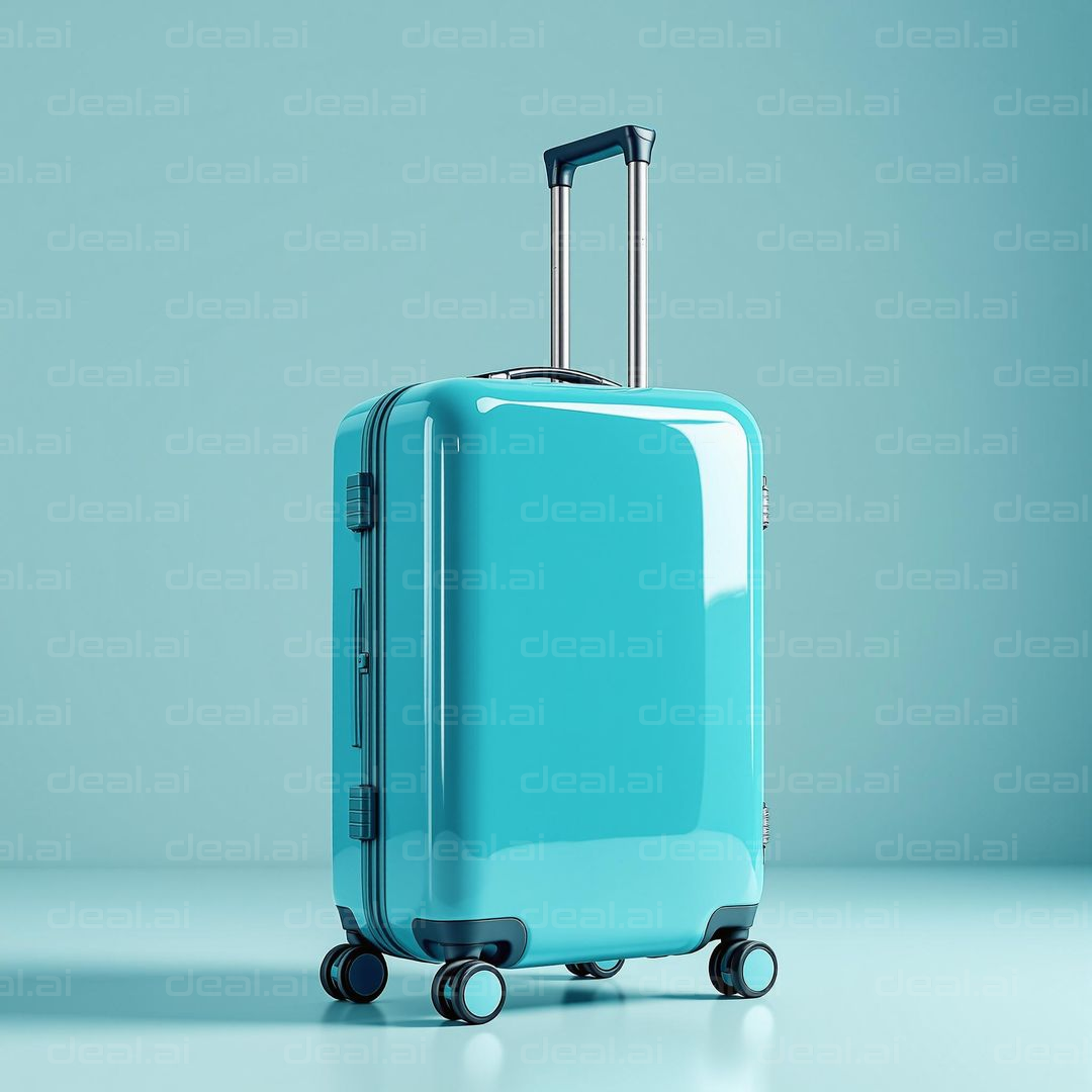 Sleek Turquoise Suitcase on Wheels