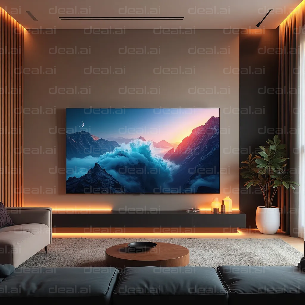 Elegant Modern Living Room with Large TV