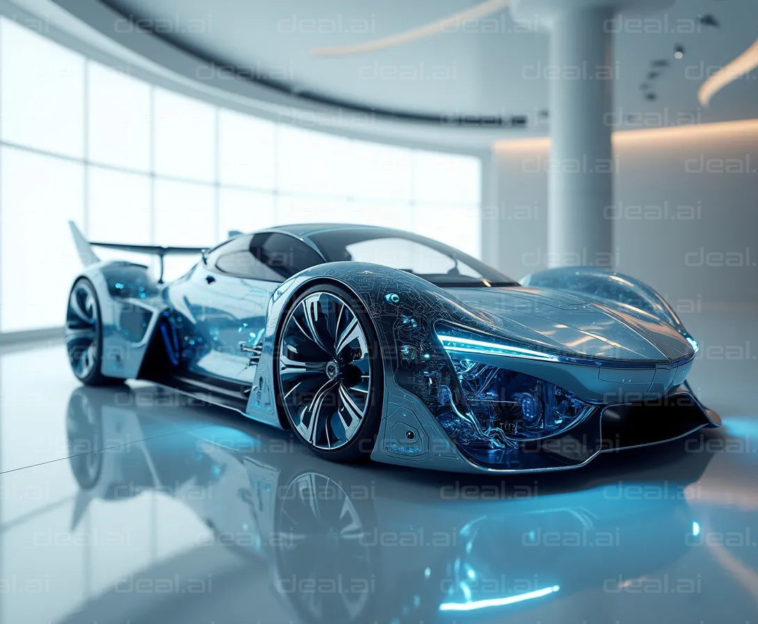 Futuristic Electric Sports Car Display