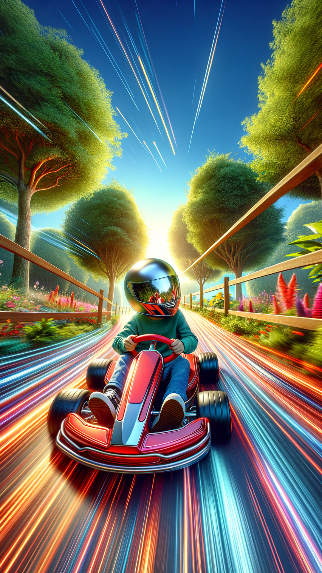 "Speeding Through the Sunset in a Go-Kart"