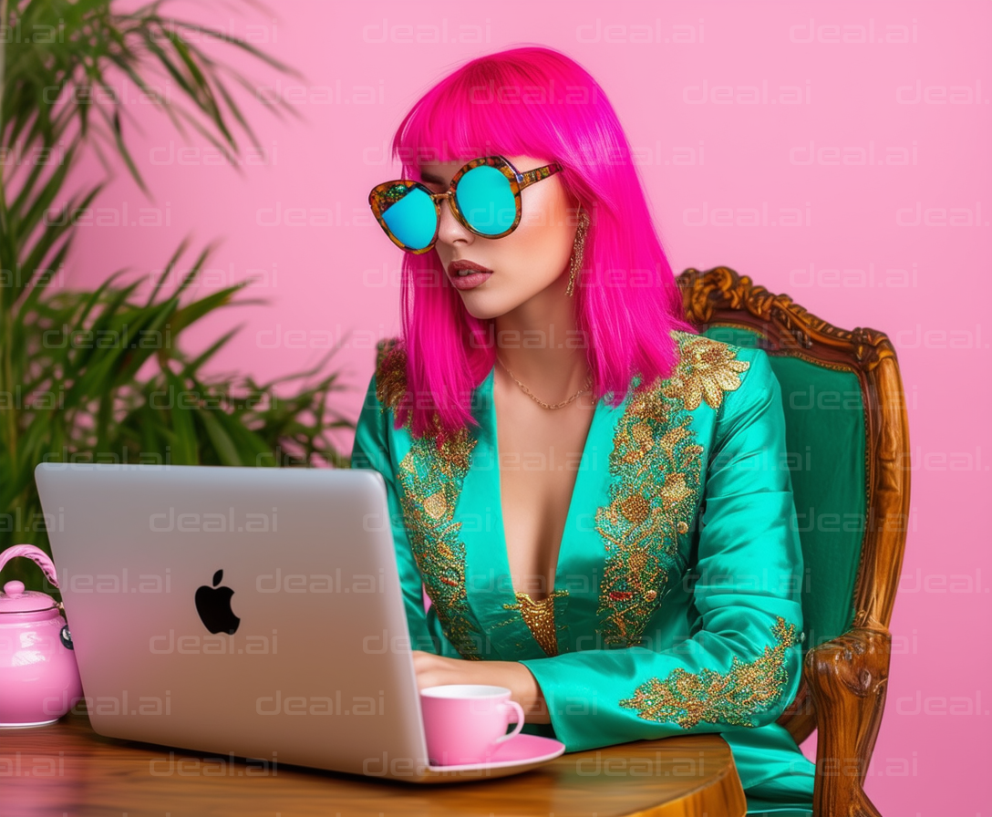 Vibrant Style: Pink Hair and Shades