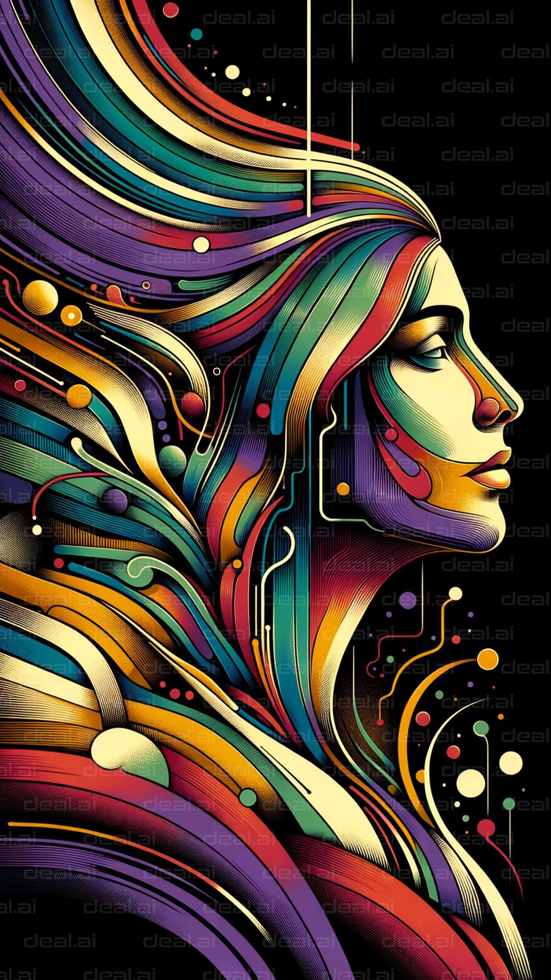 Colorful Abstract Portrait Bliss