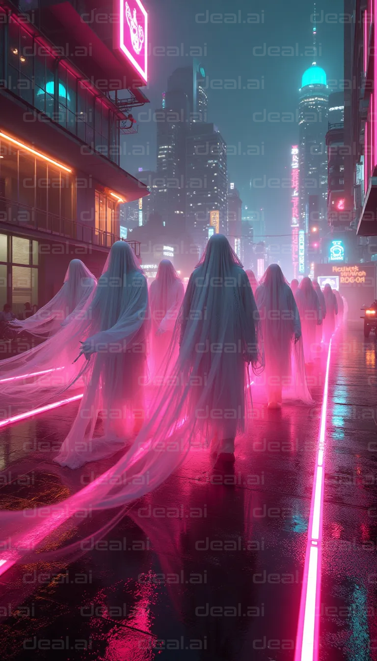 "Neon Ghosts in a Cyberpunk City"