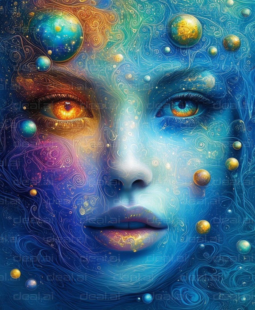 "Galactic Essence: Celestial Portrait"