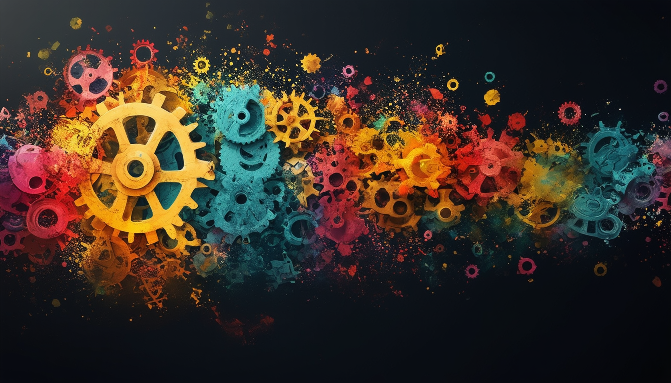 "Colorful Gears in Motion"