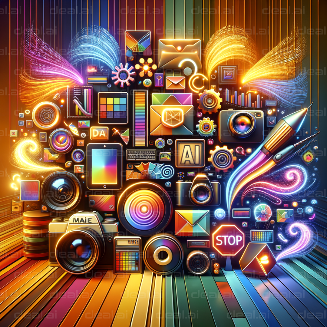 "Colorful Icons of Digital Creativity"