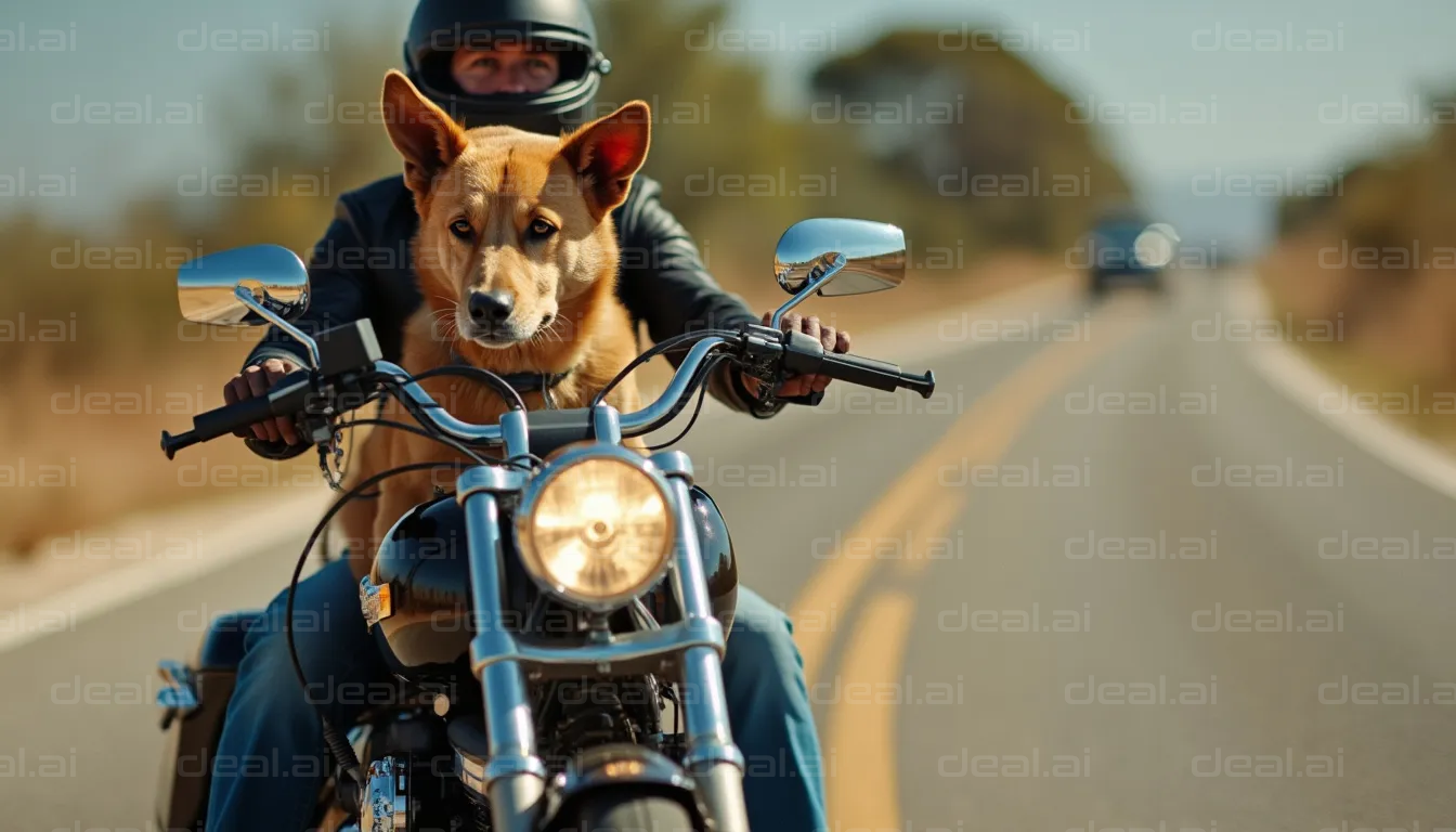 Dog Rides Motorcycle in Style