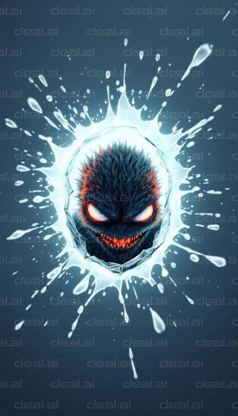 "Evil Grin in Splashing Ice"