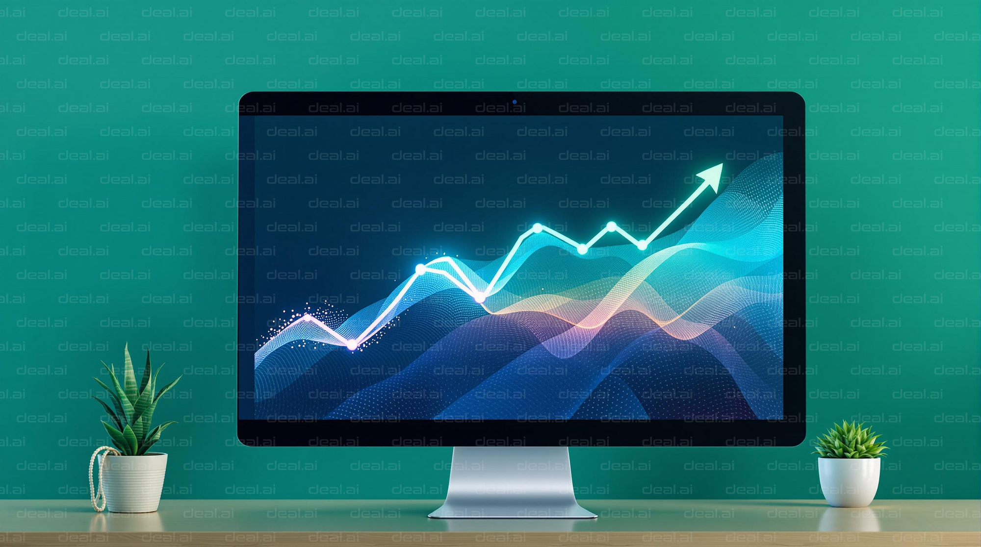 "Digital Growth Graph on Monitor"