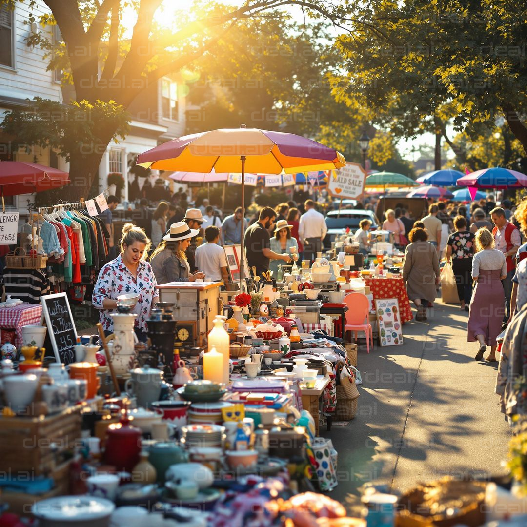 Sunlit Flea Market Stroll