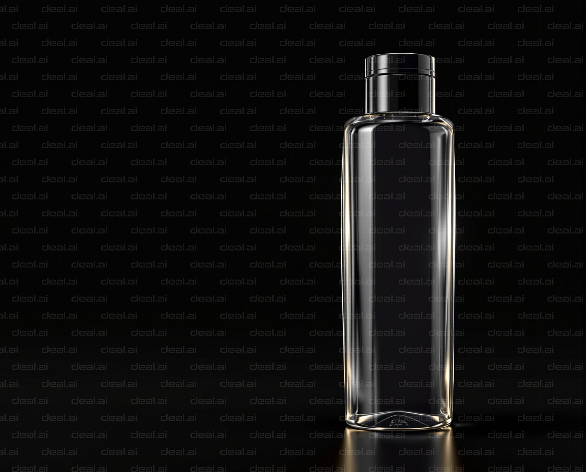 Sleek Glass Bottle on Black Background