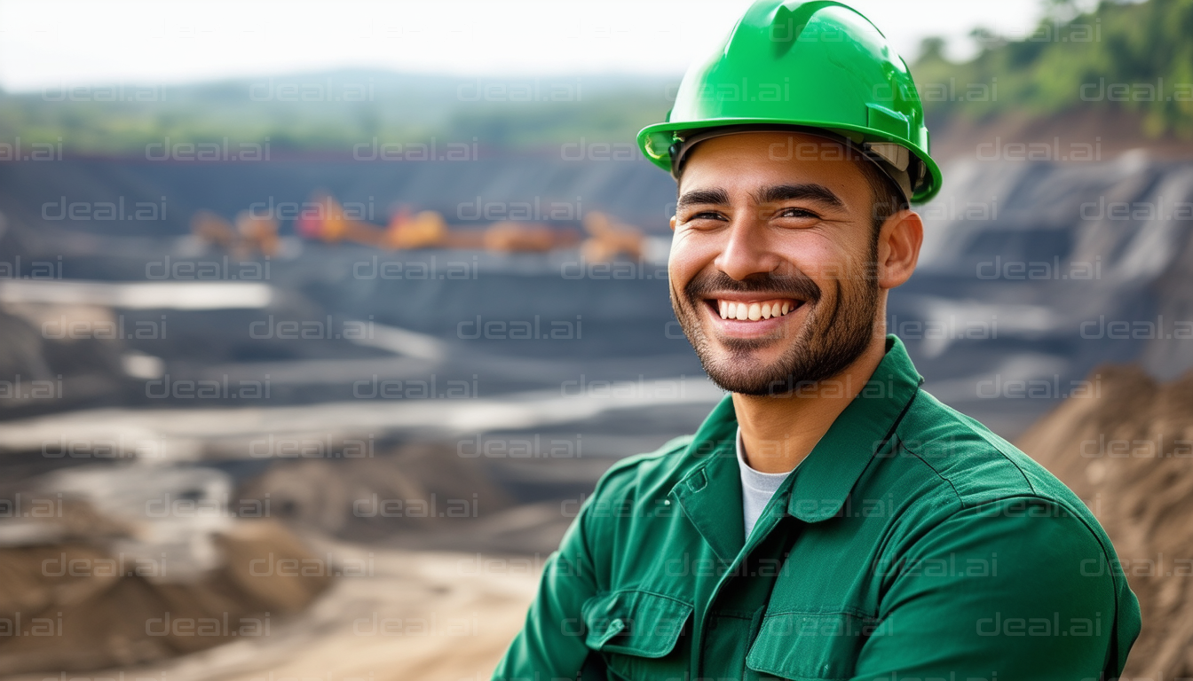 Smiling Worker at Mining Site