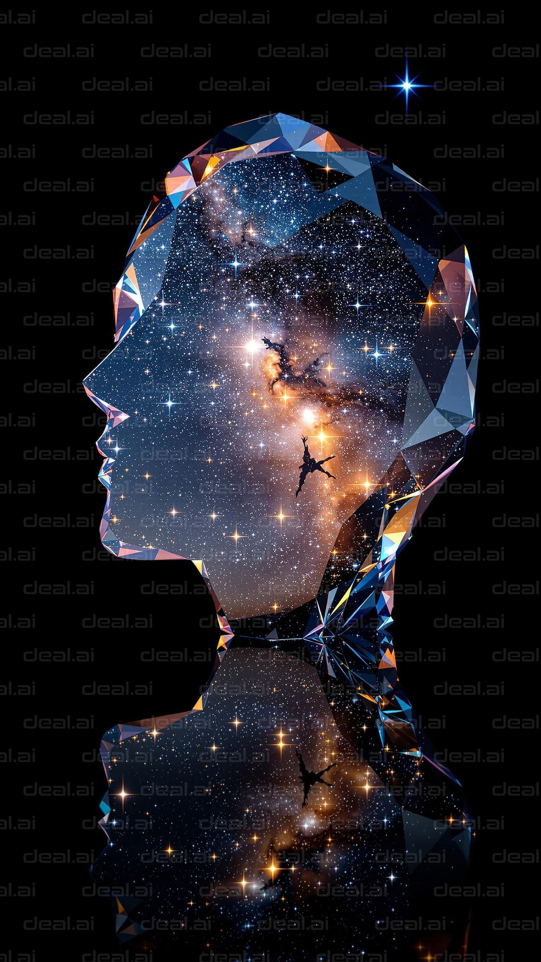 Cosmic Reflection in Crystal Silhouette