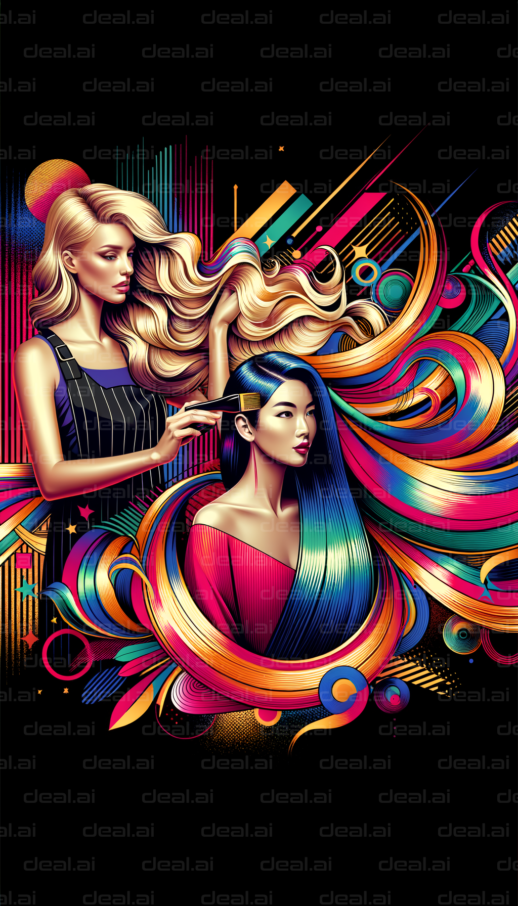 "Vibrant Hair Art: Colorful Expressions"