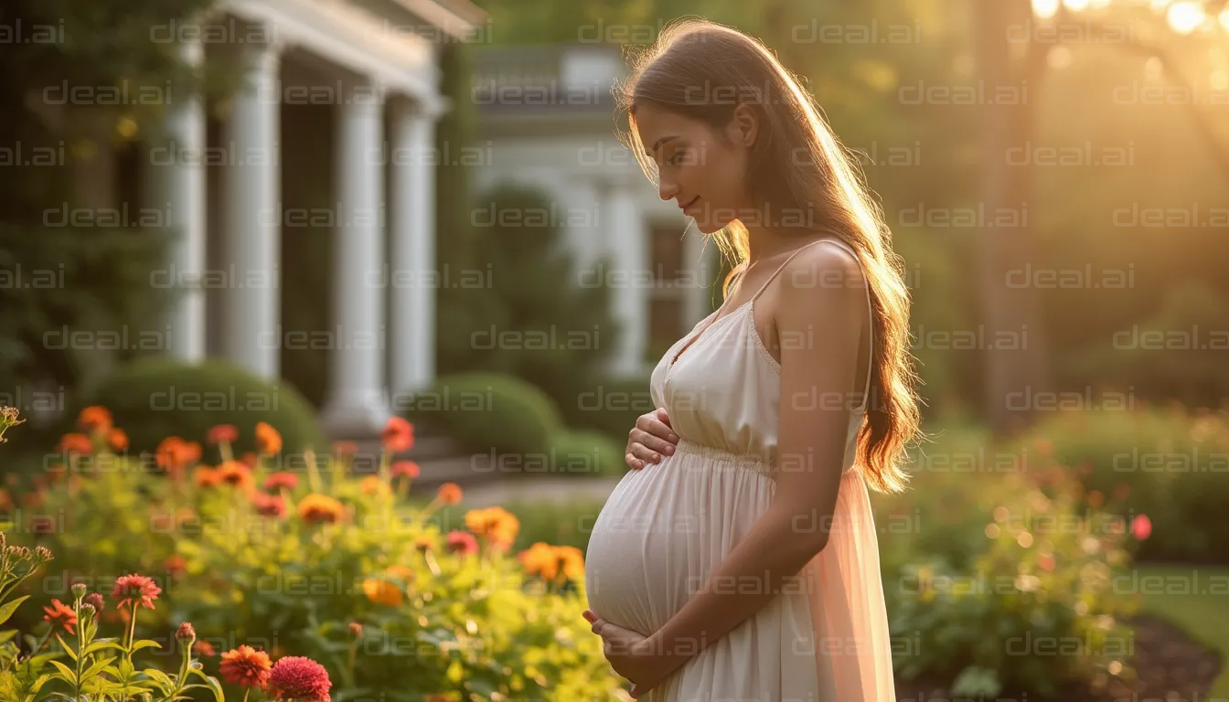 Expecting in the Garden Glow