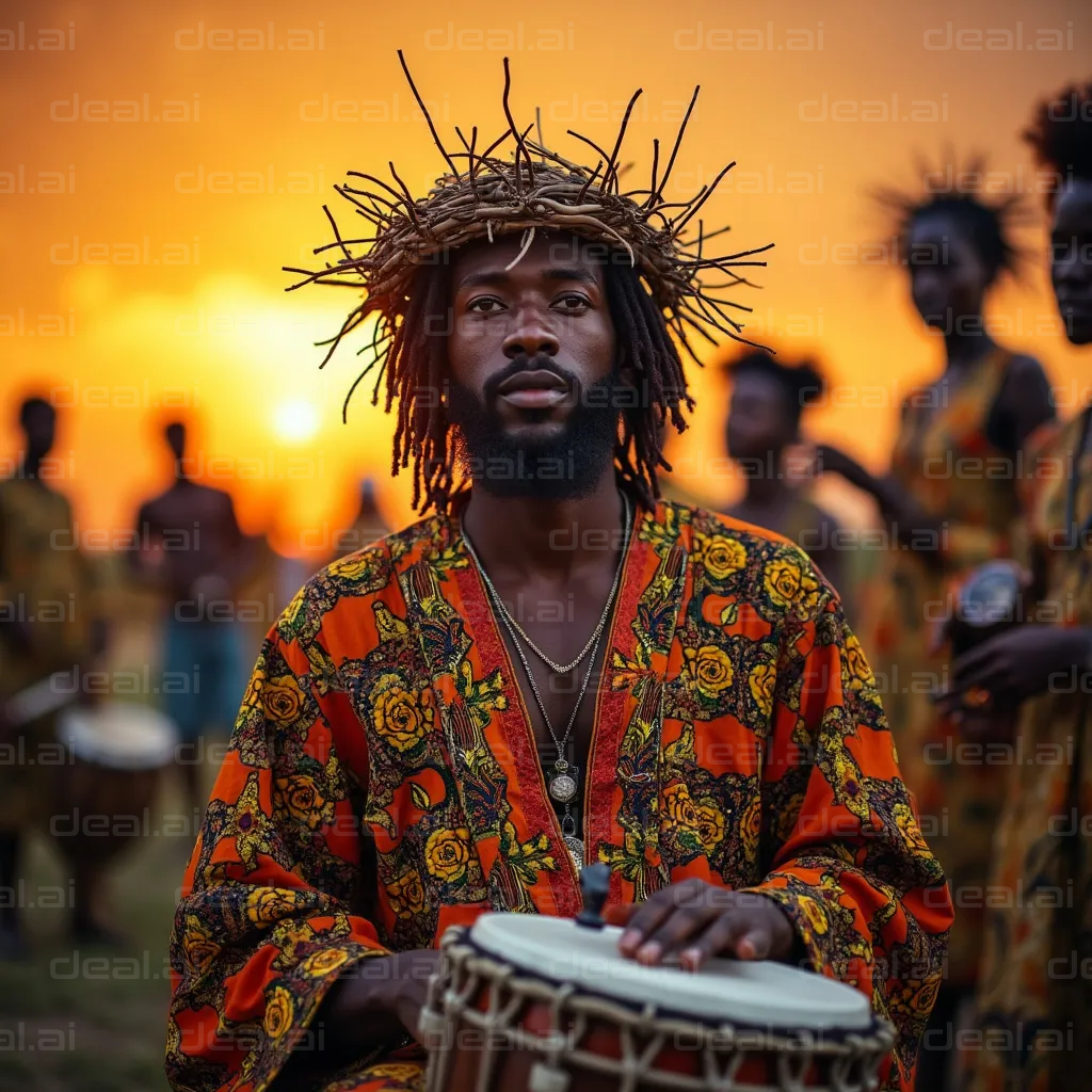 "Sunset Drum Circle Celebration"