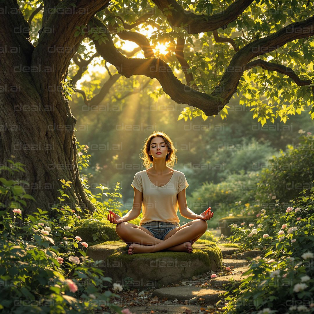 Tranquil Meditation in Nature's Embrace