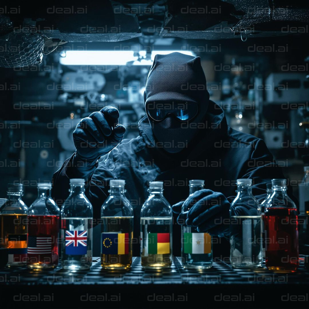 "Masked Mystery: Flags and Vials"